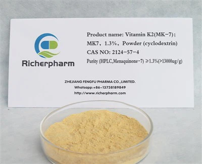 K2-vitamiini (MK-7); MK7, 1,3 %, jauhe (syklodekstriini) CAS 2124-57-4